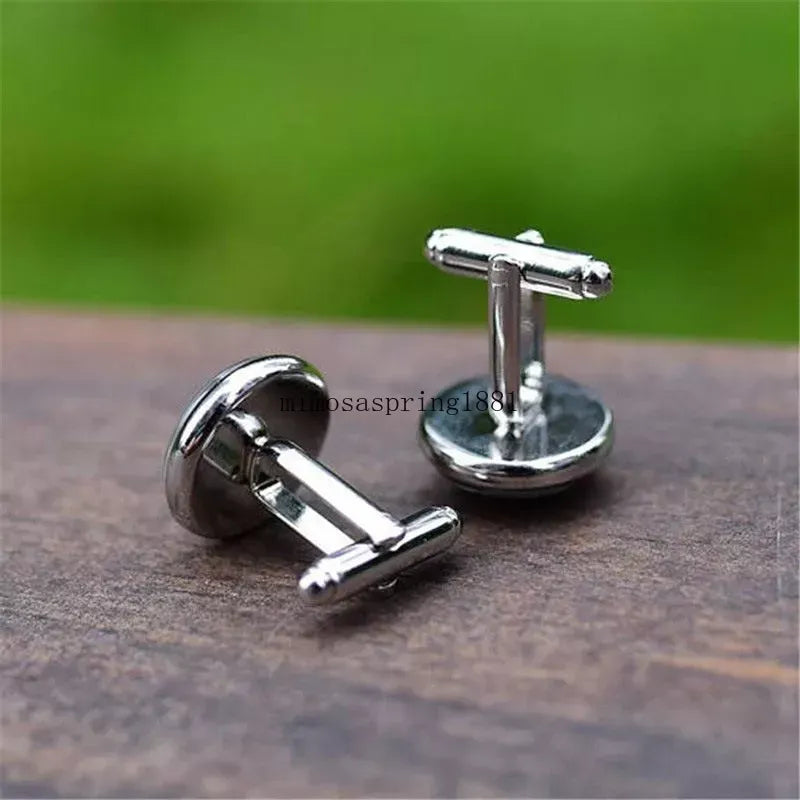 A-Z Alphabet Cufflinks Silver Color Letter Cuff Button for Men&apos;s Shirt Wedding