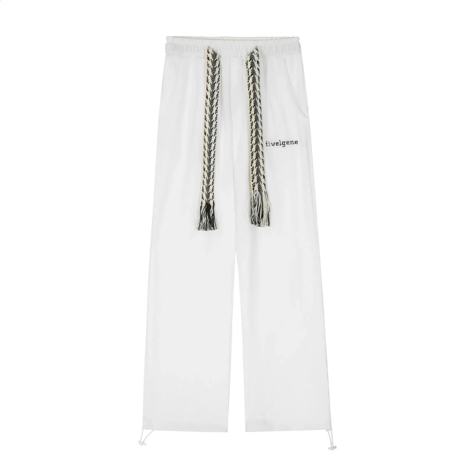 2024 Spring/Autumn Velvet Knitted Trousers, Casual Loose Wide-Leg Pants, Mid-Waist Straight Jacquard Pants for Men and Women