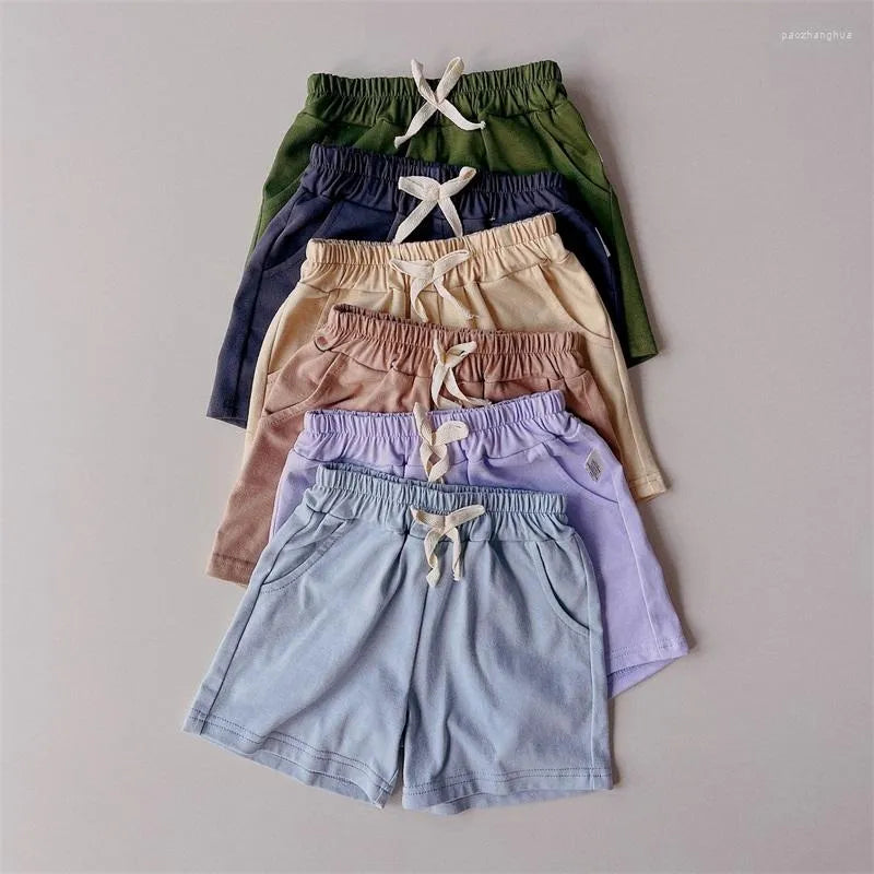 2024 Kids Summer Tracksuits Solid Casual Shorts T-shirt Set Toddler Boy Girl Clothes Suits Outfit Polyester Army Green