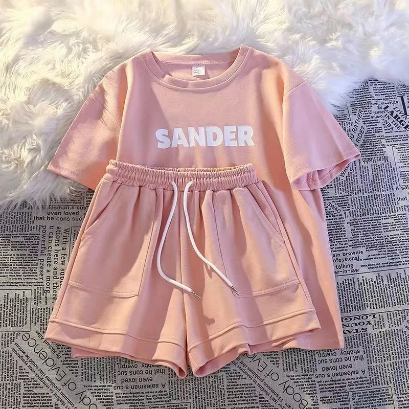 2024 Summer Girls Clothing: Short-Sleeved Short Set for Casual Sports